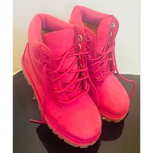 Timberland 6" Premium WATERPROOF Boots Dark Pink Nubuck 50th Anniversary SZ 11